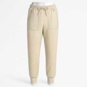 OFFLINE by Aerie Sherpa Jogger Women's Large Cream Fleece Zip‎ Pocket Sweatpants